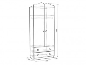 Шкаф комбинированный Фэнтези (с ящиками, 2-створчатый) в Урае - uraj.mebel-e96.ru